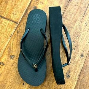 Tory Burch wedge Flip Flops Size 9